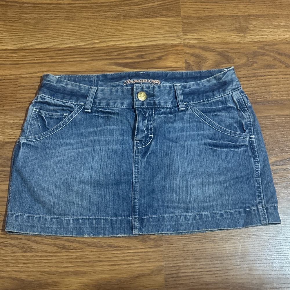 American Eagle Vintage Women's Denim Mini Skirt - Blue